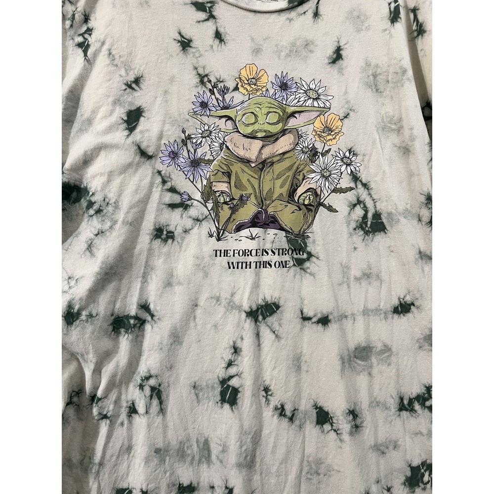 Star Wars NEFF Brand Men's T-Shirt Grogu Baby Yoda Green Tie Dye 2XL - Picture 2 of 9